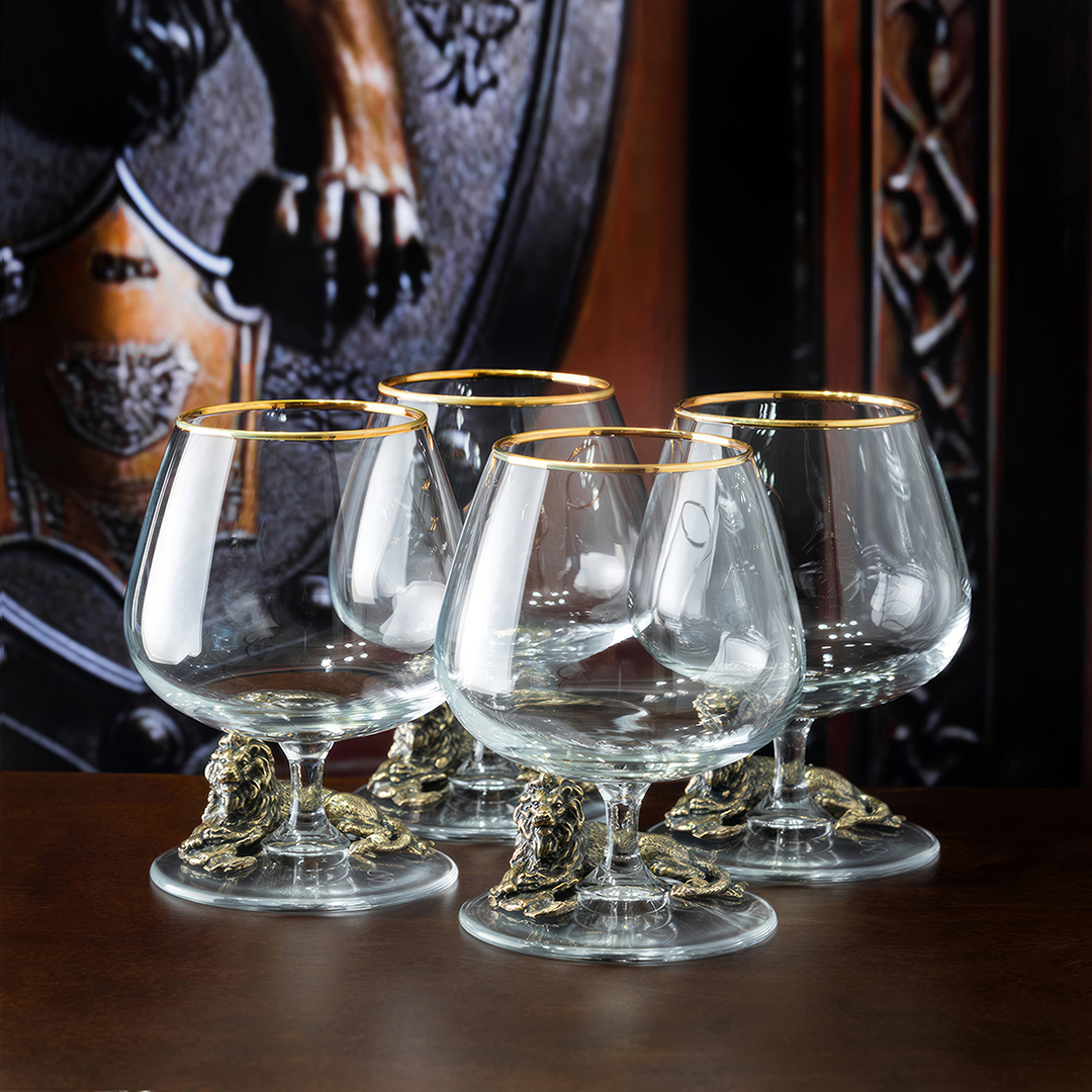 Набор из 4-х бокалов  для коньяка "Лев" (SPECIAL COLLECTION), в подарочной коробке