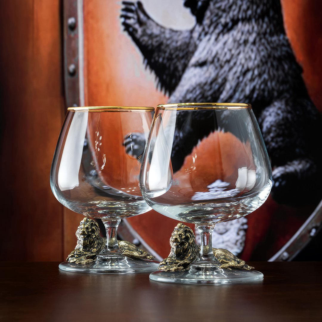 Набор из 4-х бокалов  для коньяка "Лев" (SPECIAL COLLECTION), в подарочной коробке